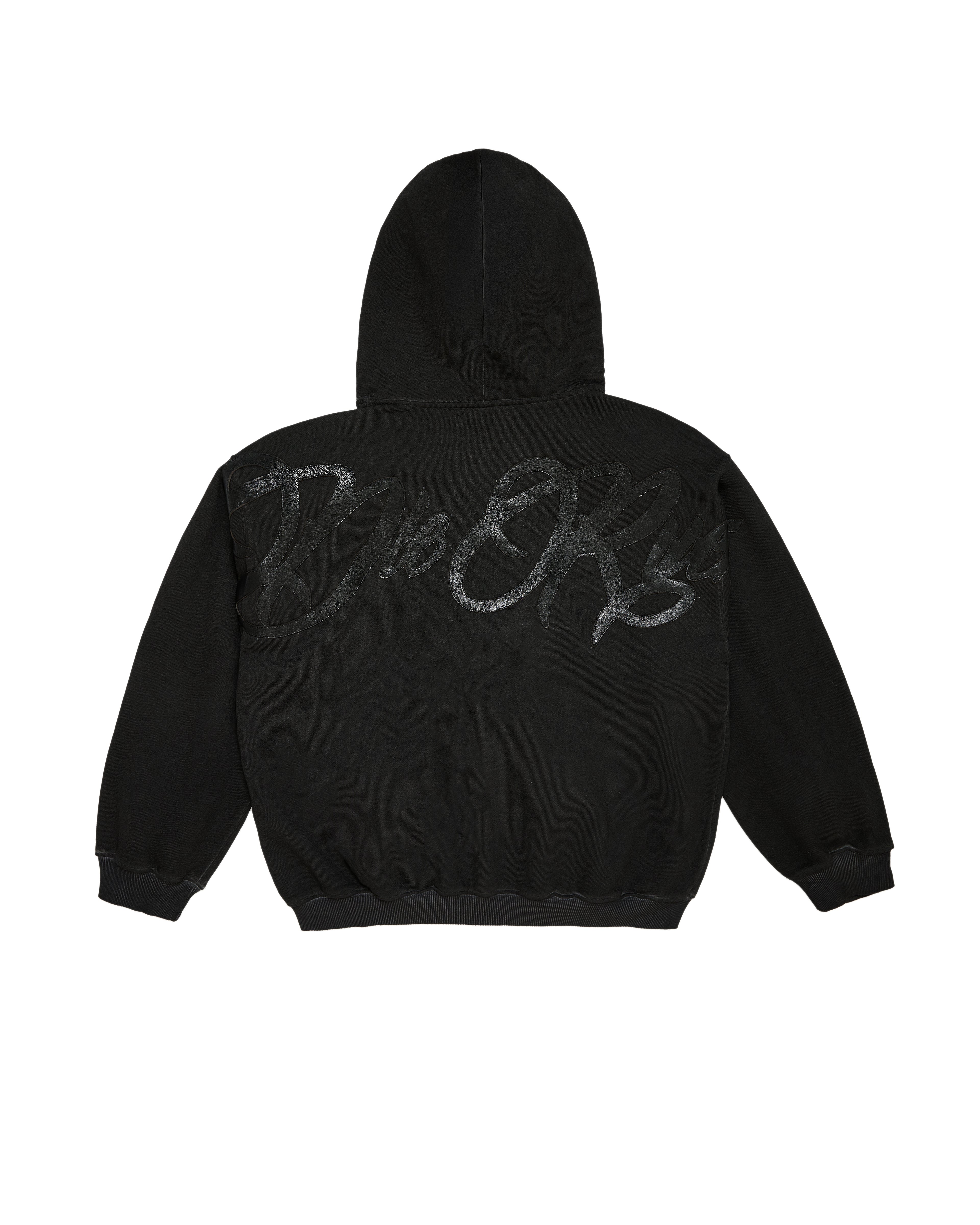 ZIP HOODIE LEATHER PATCH