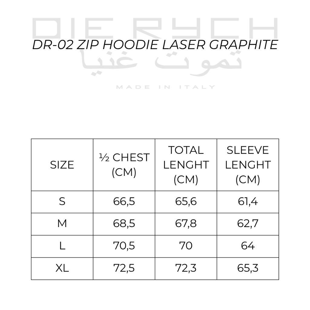 ZIP HOODIE LASER GRAPHITE
