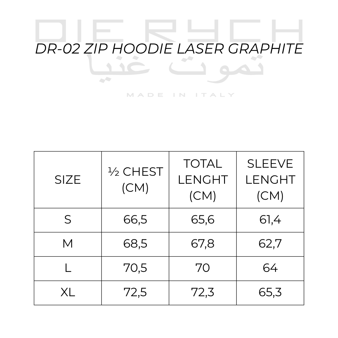 ZIP HOODIE LASER GRAPHITE